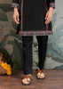 Phantom Black Embroidered Stitched Kurta Set