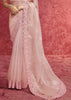 Baby Pink Embroidered Designer Saree