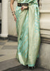 Beach Green Woven Banarasi Silk Saree