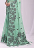 Sea Green Woven Cotton Linen Silk Saree