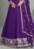 Elegant Purple Embroidered Anarkali with Dupatta