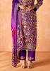 Orchid Purple Embroidered Suit Set With Floral Print