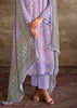 Persian Purple Embroidered Suit Set With Digital Print