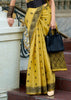 Aurora Yellow Woven Tissue Linen Silk Saree