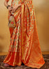 Sunrise Orange Dual Tone Woven Kanjivaram Silk Saree