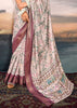 Mauve Purple Light Weight Cotton Silk Saree With Digital Print