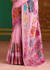 Powder Pink Woven Cotton Kashmiri Jamewar Saree