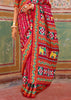 Scarlet Red Printed Patola Silk Saree