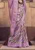Lavender Purple Digital Printed Silk Saree