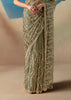 Mehendi Green Satin Organza Embroidered Saree