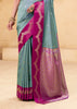 Fossil Grey Woven Satin Silk Saree