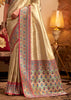 Beige Woven Banarasi Tissue Silk Saree