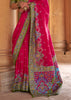 Princess Pink Printed Silk Saree With Contrast Blouse