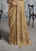 Almond Beige Embroidered Tissue Silk Saree