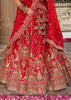 Red Heavy Embroidered Designer Lehenga