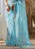 Pre Order: Angel Blue Designer Silk Saree