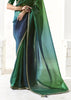 Jungle Green Designer Organza Tissue Silk Saree