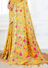Vibrant Yellow Woven Linen Cotton Silk Saree