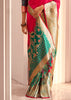 Raspberry Pink Woven Banarasi Silk Saree