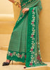 Medium Green Printed Georgette Light Weight Saree