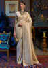 ROYAL PRINCESS GOLDEN WHITE WOVEN KANJIVARAM SAREE (5967198355649)