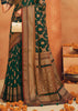 Forest Green Printed Georgette Silk Saree