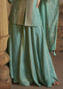Aqua Blue Embroidered Plazzo Suit Set