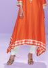 Alima Orange A-Line Embroidered Kurta