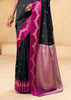 Pirate Black Woven Satin Silk Saree