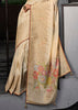 "Exclusive Offer" : Off White Woven Embroidered Banarasi Silk Saree