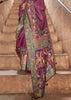 Wine Maroon Printed Silk Saree