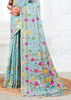 Aruba Blue Woven Linen Cotton Silk Saree