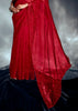 Poppy Red Designer Silk Saree