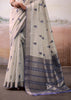 Off White Woven Banarasi Cotton Silk Saree
