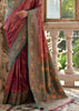 Wine Purple Woven Banarasi Silk Saree