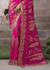 “Exclusive Offer” : Rich Pink Banarasi Designer Saree With Embroidered Blouse