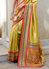 Delight Yellow Tissue Banarasi Silk Saree with Contrast Border