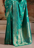 Marine Green Woven Banarasi Silk Saree
