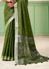 Garden Green Woven Linen Silk Saree