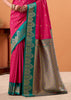 Raspberry Pink Banarasi Satin Silk Saree