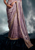 Lavender Purple Designer Silk Saree