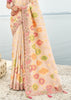 Off White Woven Banarasi Designer Silk Saree With Embroidered Blouse