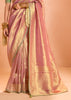 Delight Pink Woven Banarasi Designer Tissue Silk Saree With Embroidered Blouse