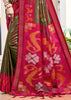 Avocado Green Woven Patola Silk Saree