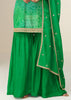 Spring Green Bandhej Print Embroidered Sharara Set
