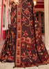 Coffee Brown Floral Printed Soft Silk Saree