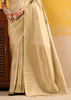 Off White Woven Tusser Silk Saree