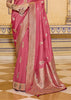 Gajari Pink Woven Banarasi Silk Saree