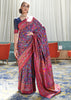 ROYAL BLUE MULTICOLOUR JAMEWAR WEAVE SAREE (6649553256641)