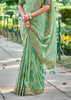 Light Green Woven Banarasi Designer Silk Saree With Embroidered Blouse